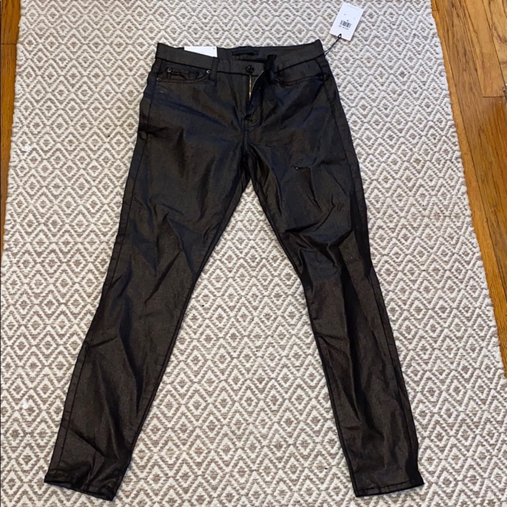 7 for all mankind black sparkly ankle skinny jeans